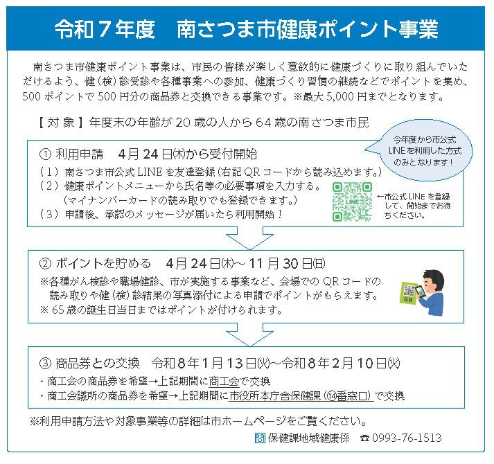 https://www.city.minamisatsuma.lg.jp/living/images/1oshiraseban20250424kenkoupoint.jpg