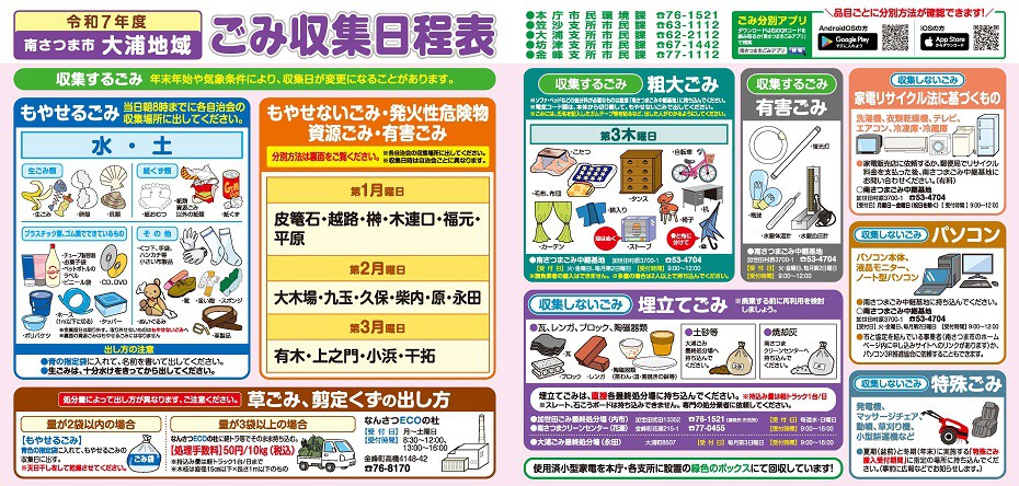 https://www.city.minamisatsuma.lg.jp/living/images/3oura202504gomischedule.jpg